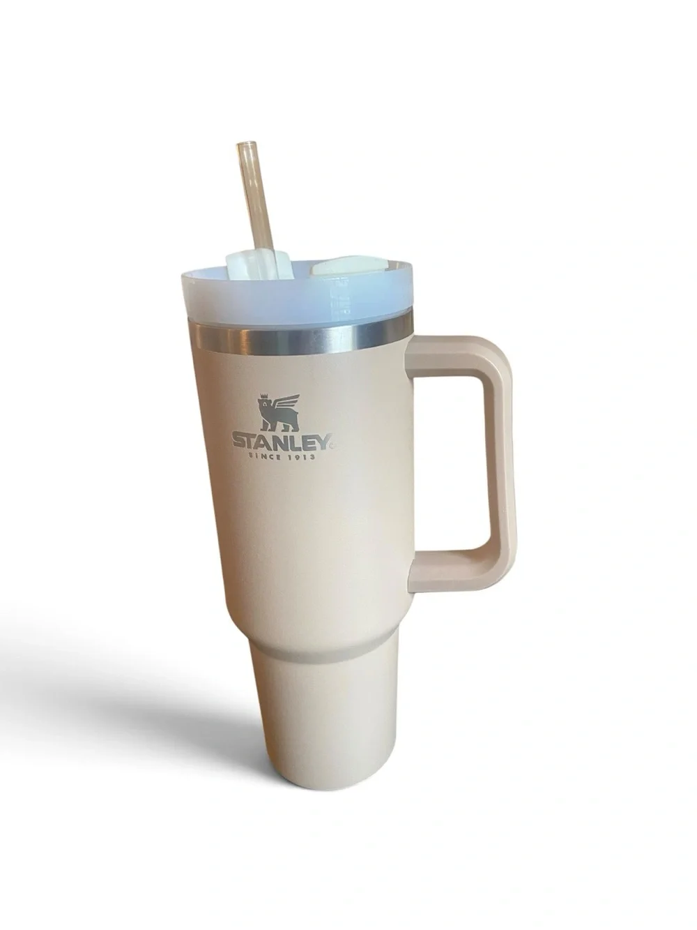 Stanley Quencher H2.0 Stainless Steel Tumbler 40oz Insulated Handle Straw Cream
